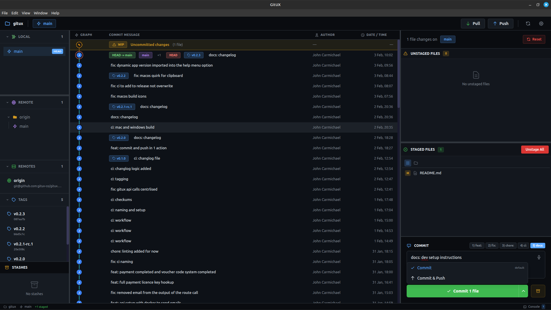 Staging & Committing